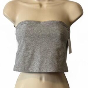 Beyond Yoga Gray Strapless Crop Top